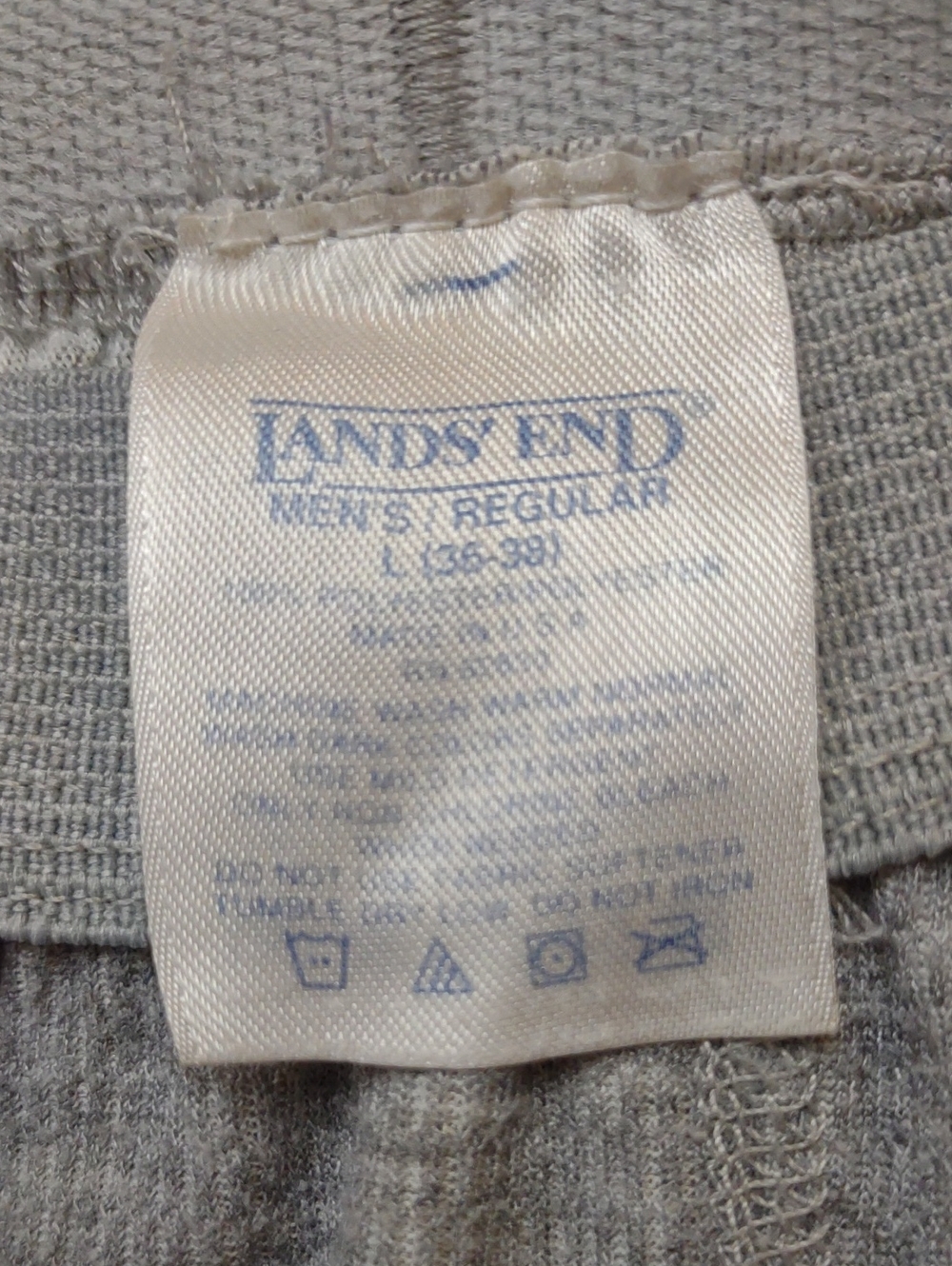Lands' End Men's Grey Waffle Knit Thermal Lounge Pants Long Underwear - Picture 7 of 8